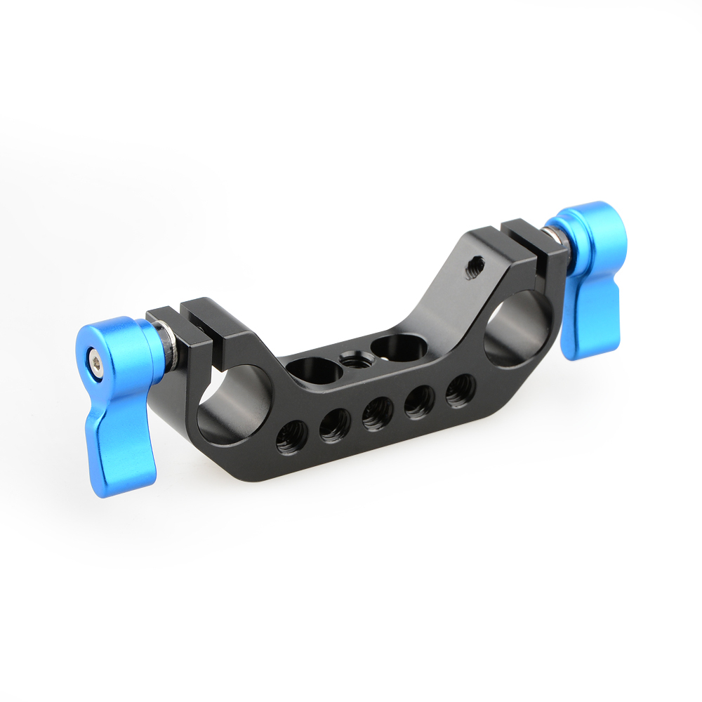 CAMVATE 15mm Railblock Rod Clamp for Shoulder Rig Baseplate (Blue Thumbscrew)