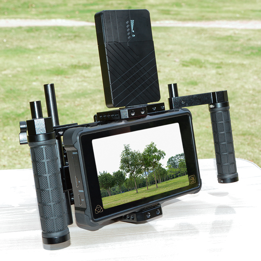 CAMVATE Director's Monitor Cage Kit with Mounting Plate (Adjustable)