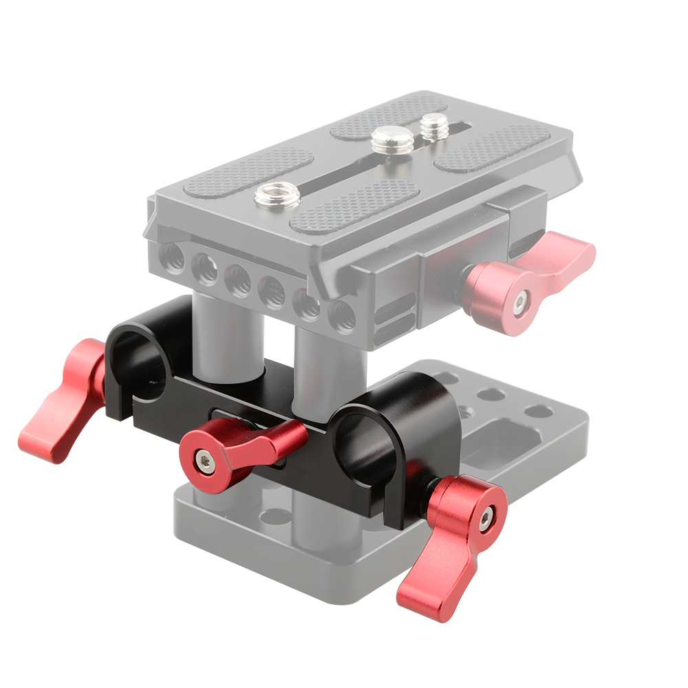 CAMVATE 4-Holes 15mm Rod Clamp (Red Knob)