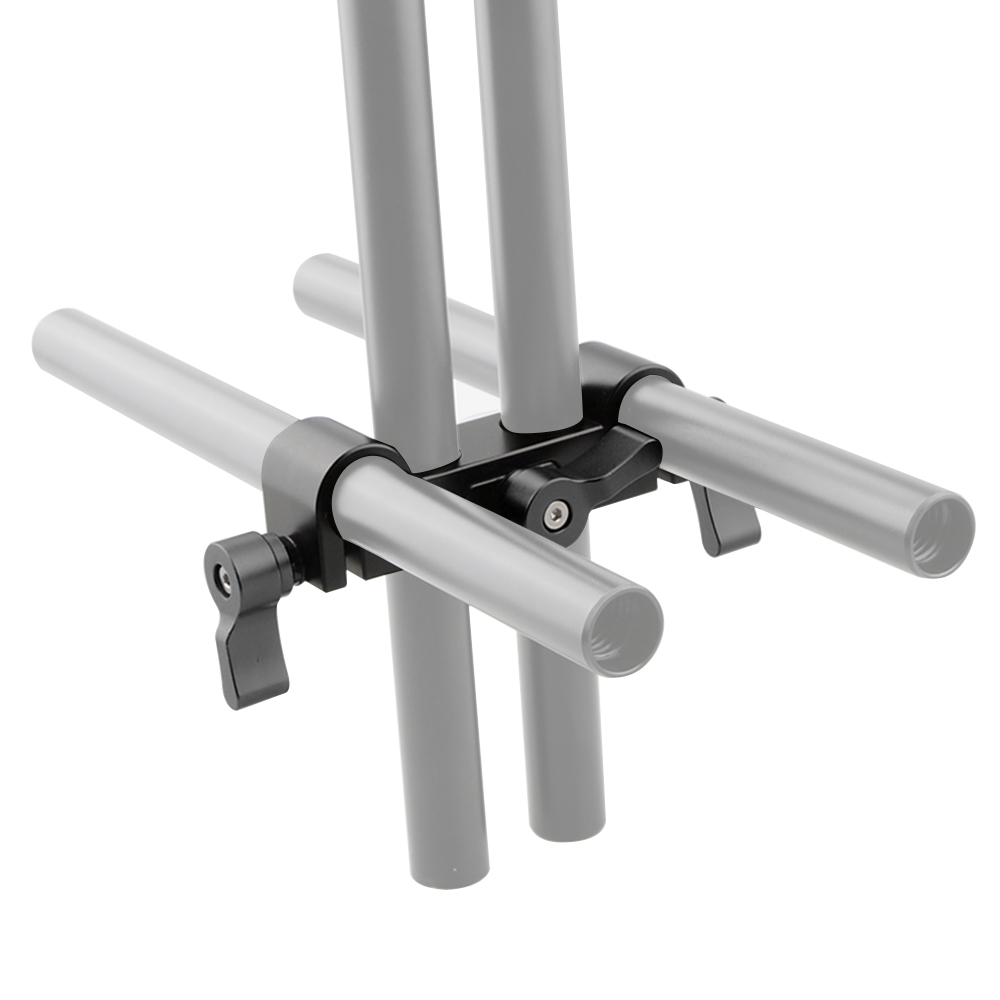 CAMVATE 4-Holes 15mm Rod Clamp (Black Knob)