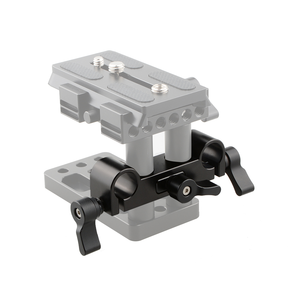 CAMVATE 4-Holes 15mm Rod Clamp (Black Knob)