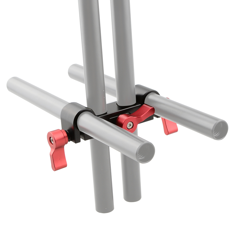 CAMVATE 4-Holes 15mm Rod Clamp (Red Knob)