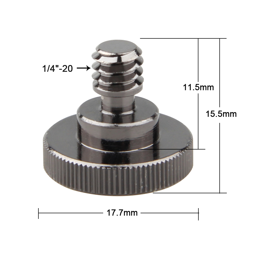 CAMVATE 1/4"-20 Male to 1/4"-20 Female Threaded Screw Adapter Hand Screw