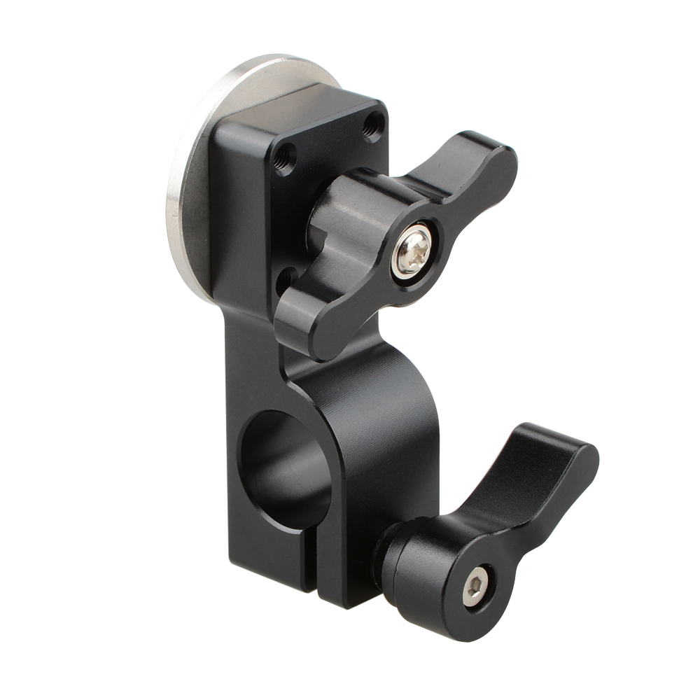 CAMVATE 15mm Rod Clamp with Male ARRI Rosette Mount (Black Thumbscrew)