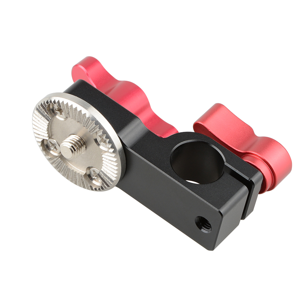 CAMVATE 15mm Rod Clamp with Male ARRI Rosette Mount (Red Thumbscrew)