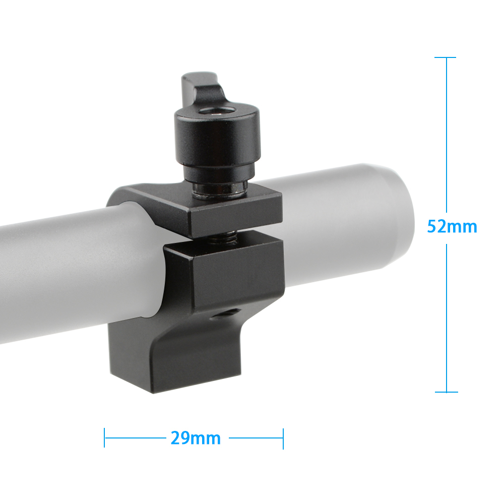 CAMVATE 19mm Rod Clamp With Thumb Knob (Black)