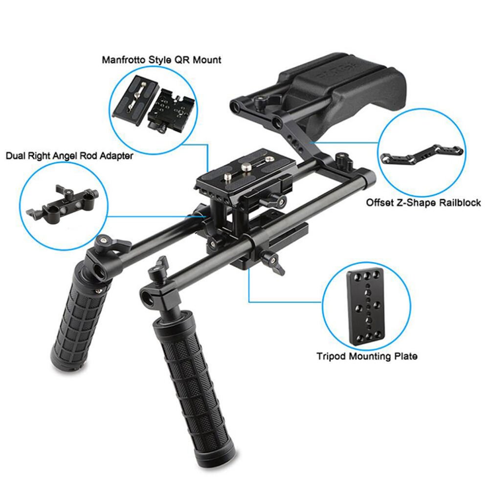 CAMVATE Pro DSLR Shoulder Mount Support Rig Kit Handgrip fr Canon/Nikon/Sony and other