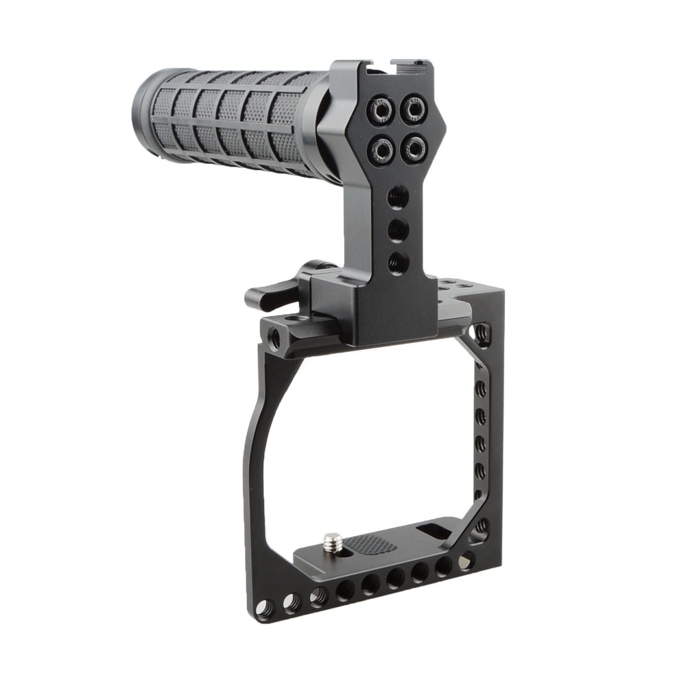 CAMVATE Small-sized DSLR Cage With Nato Top Handle For Sony A6000 /A6300 /A6400 /A6500 /A6600 & Canon Eos M