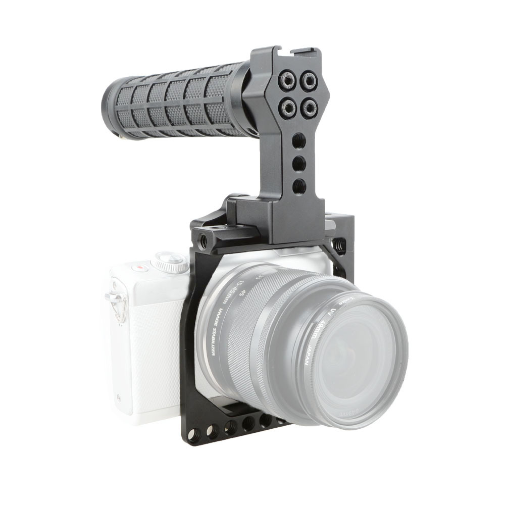 CAMVATE Small-sized DSLR Cage With Nato Top Handle For Sony A6000 /A6300 /A6400 /A6500 /A6600 & Canon Eos M