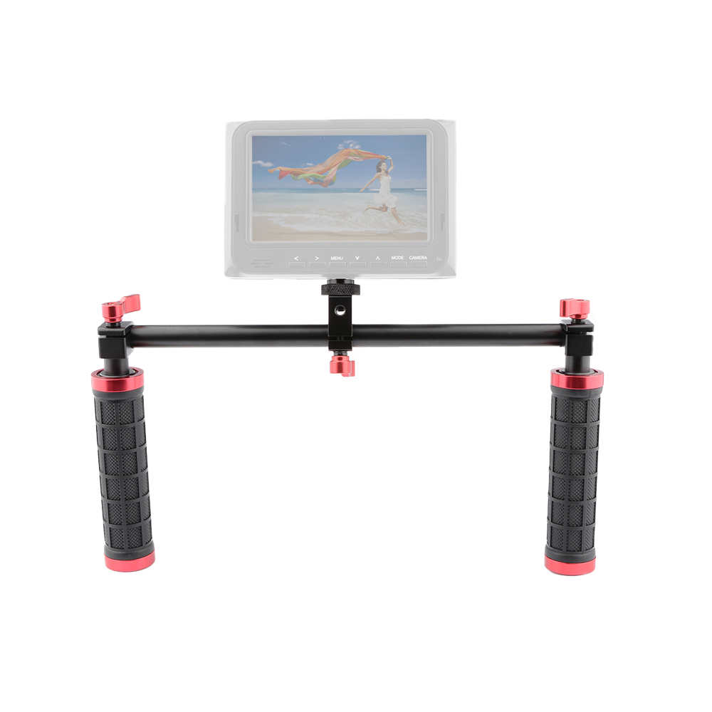 CAMVATE 15mm Rod Handle & Micro Monitor Double Grip Kit