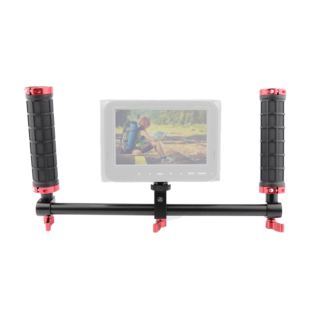CAMVATE 15mm Rod Handle & Micro Monitor Double Grip Kit