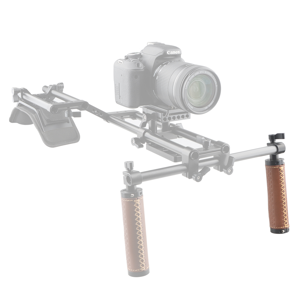 CAMVATE 15mm Rod Clamp Handle Grip (Leather) for DSLR Camera Rod System