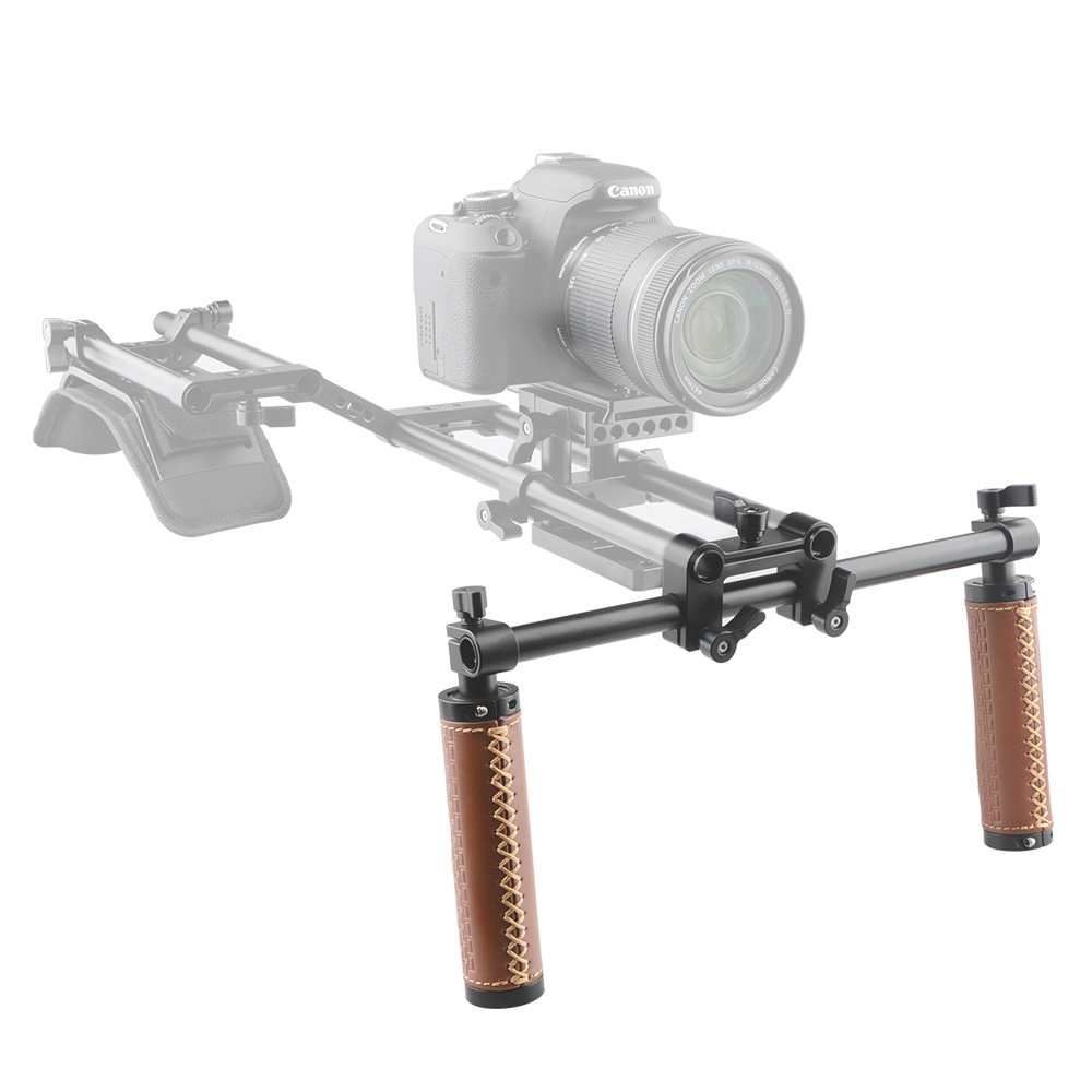CAMVATE Handle Grips (Leather) Handlebar Support Kit for DSLR Camera Camcorder Shoulder Rig