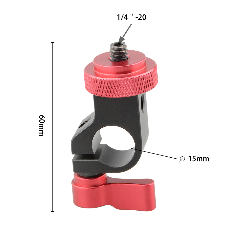 CAMVATE Single Hole 15mm Rod Clamp (Red Knob)
