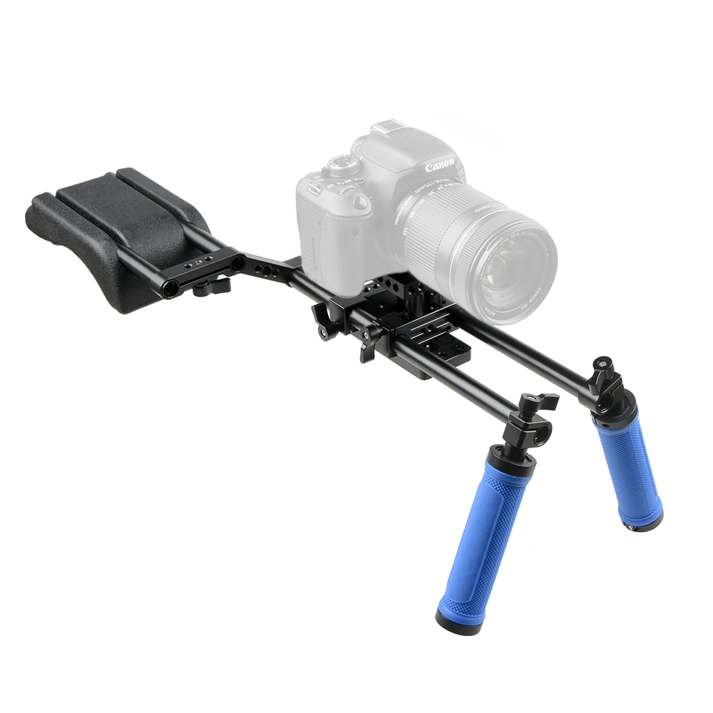 Dual Handgrip Shoulder Mount Support Rig Kit for DSLR Camera Camcorder