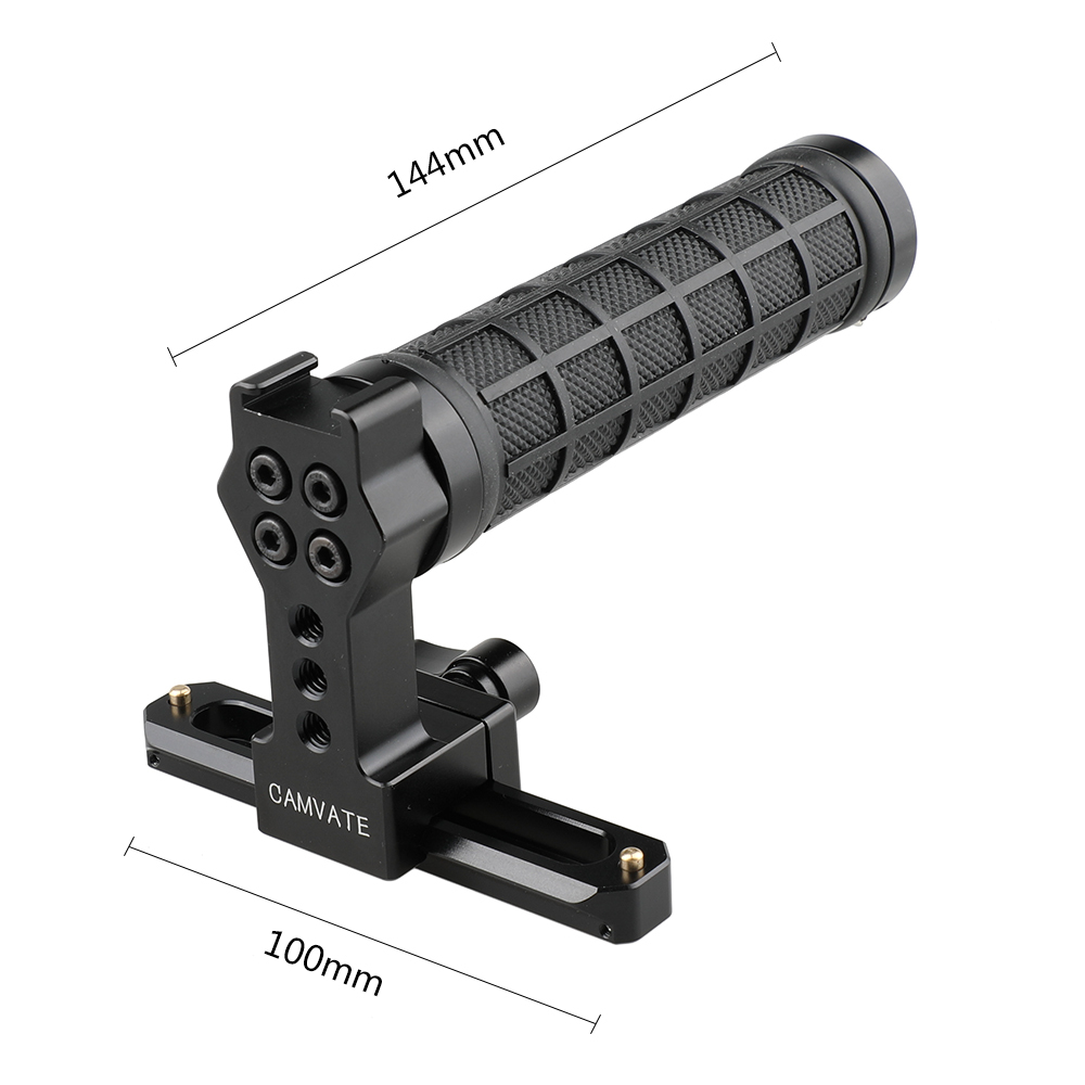 CAMVATE Quick Release Handle (Black Rubber Grip) with 100mm NATO Rail