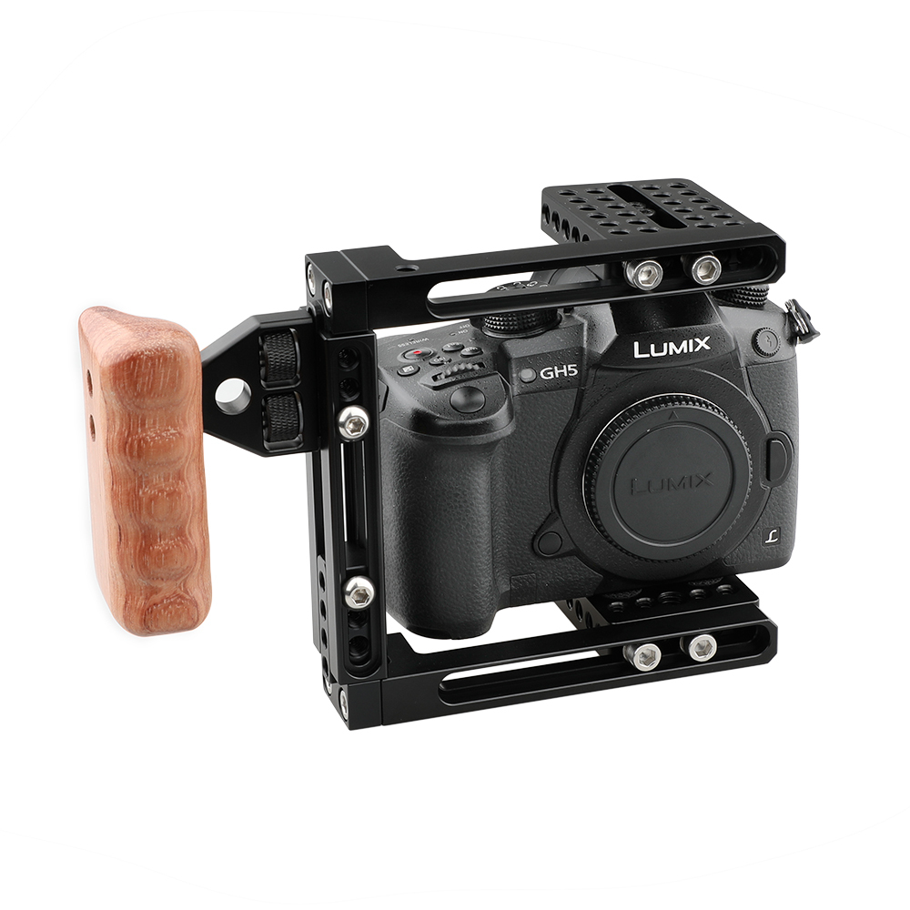 CAMVATE Dual-use Adjustable Cage with Wooden Handgrip