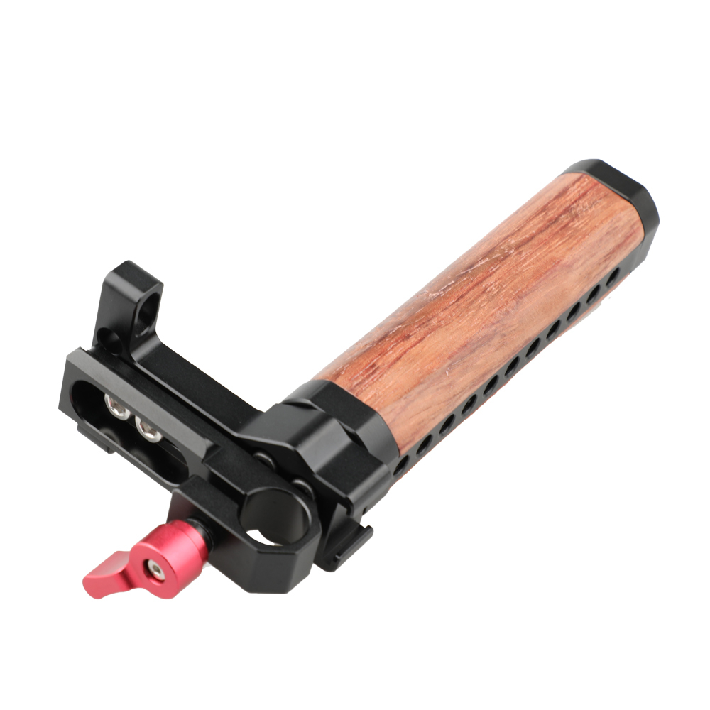 CAMVATE Top Cheese Handle Wooden Grip with Rod Clamp (Red Thumbscrew)