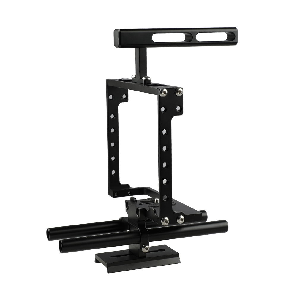 CAMVATE Universal Camera Cage Rig With Double Rod Setup