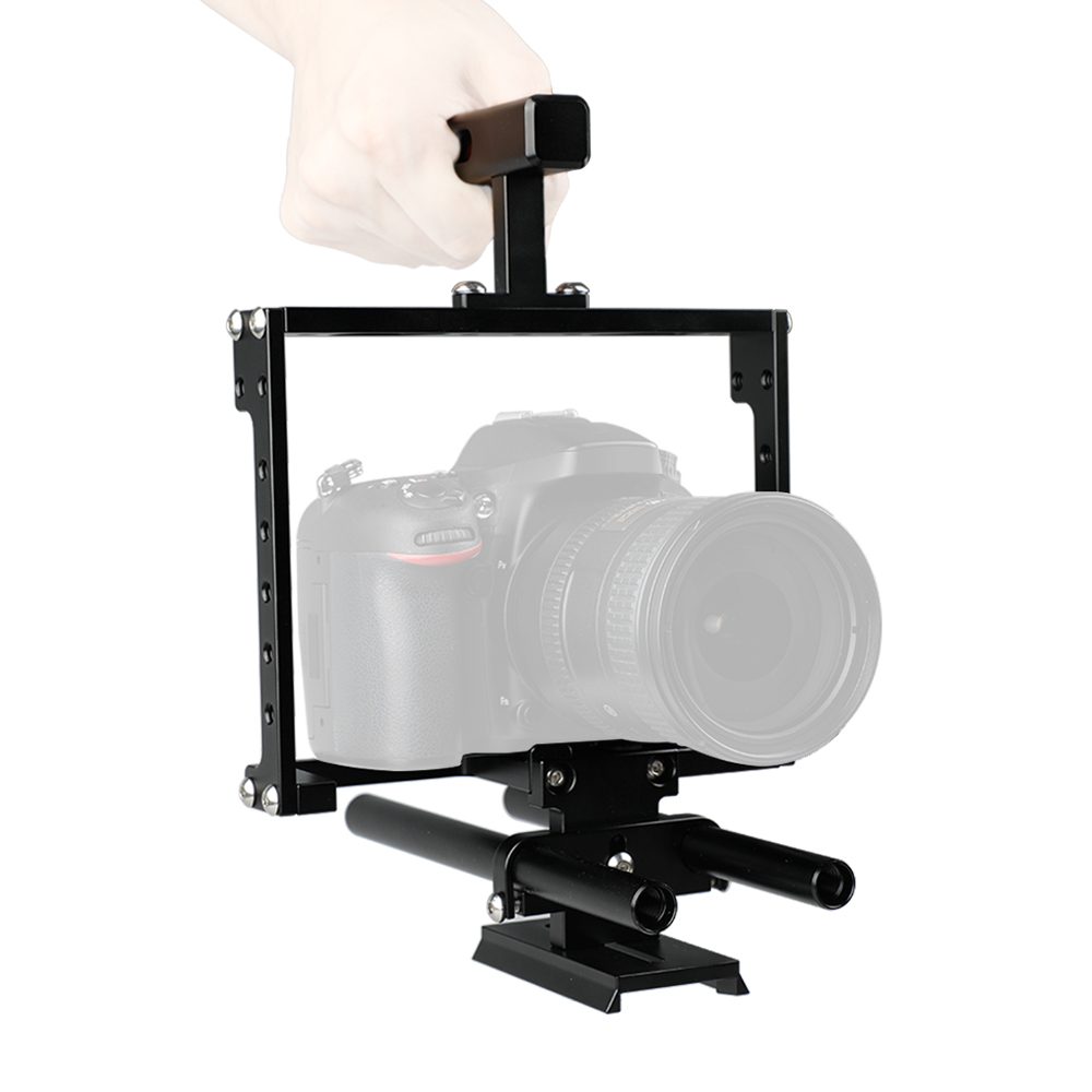 CAMVATE Universal Camera Cage Rig With Double Rod Setup