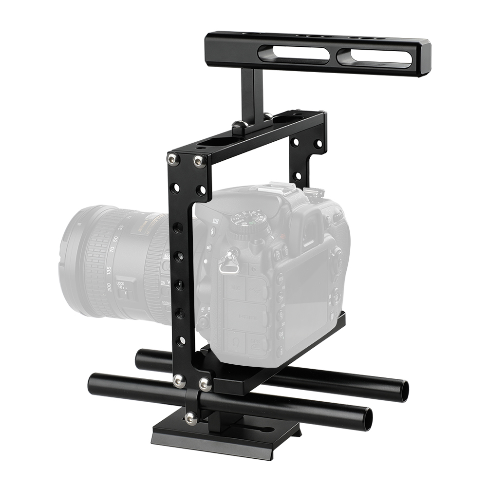 CAMVATE Universal Camera Cage Rig With Double Rod Setup