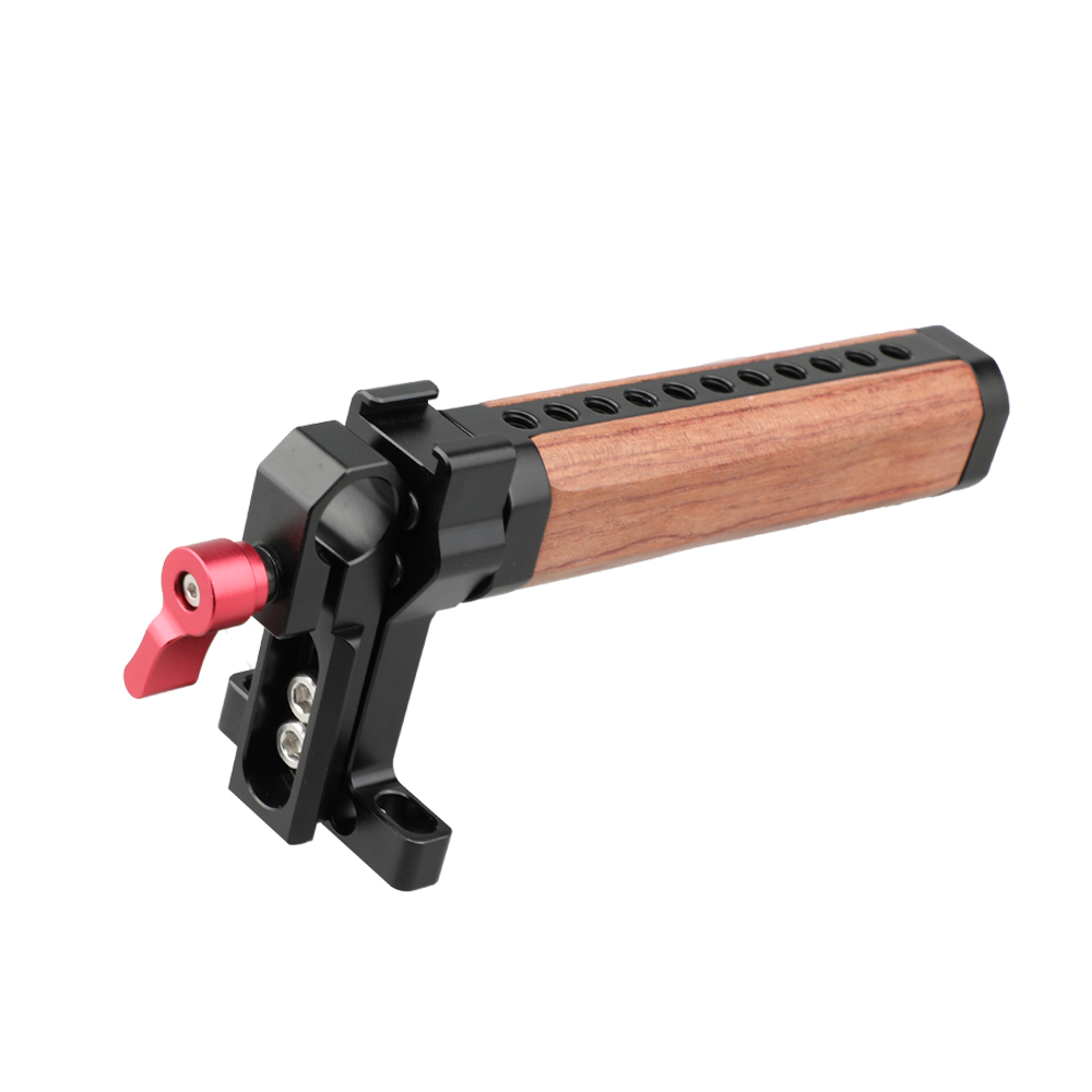 CAMVATE Top Cheese Handle Wooden Grip with Rod Clamp (Red Thumbscrew)