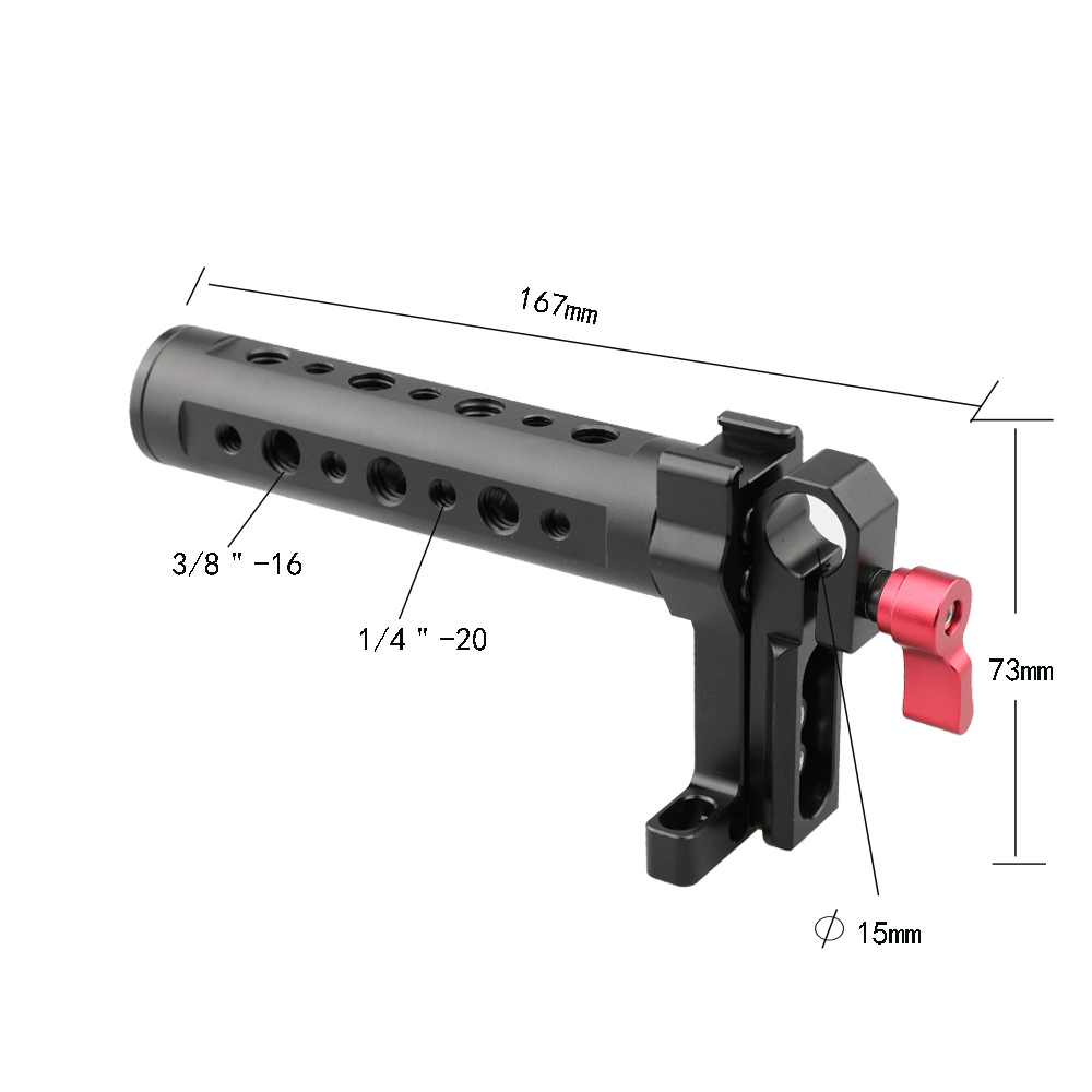 CAMVATE Top Cheese Handle with Rod Clamp (Red Wingnut) for GH5, 5DMarkIII