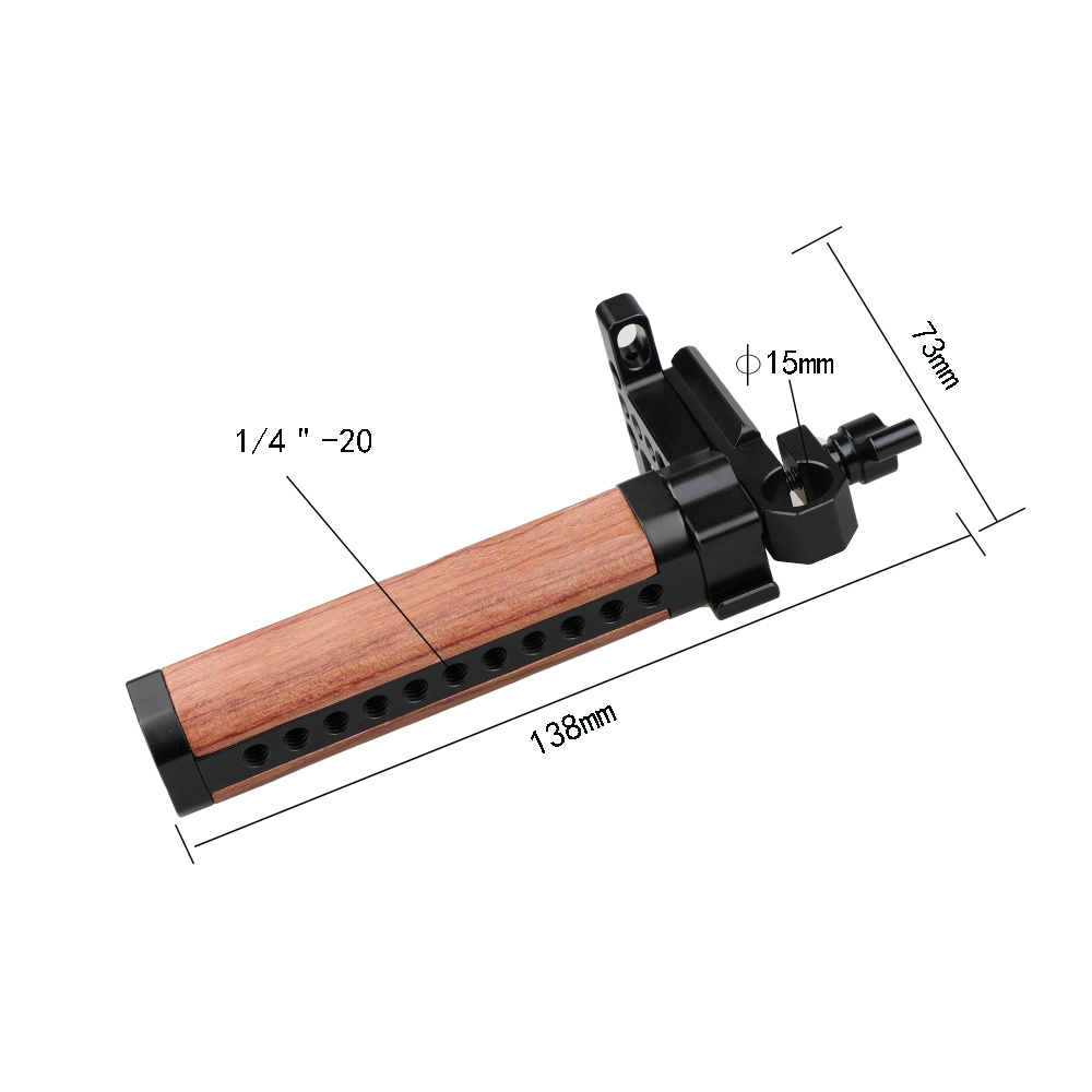 CAMVATE Top Cheese Handle Wooden Grip with Rod Clamp (Black Thumbscrew)