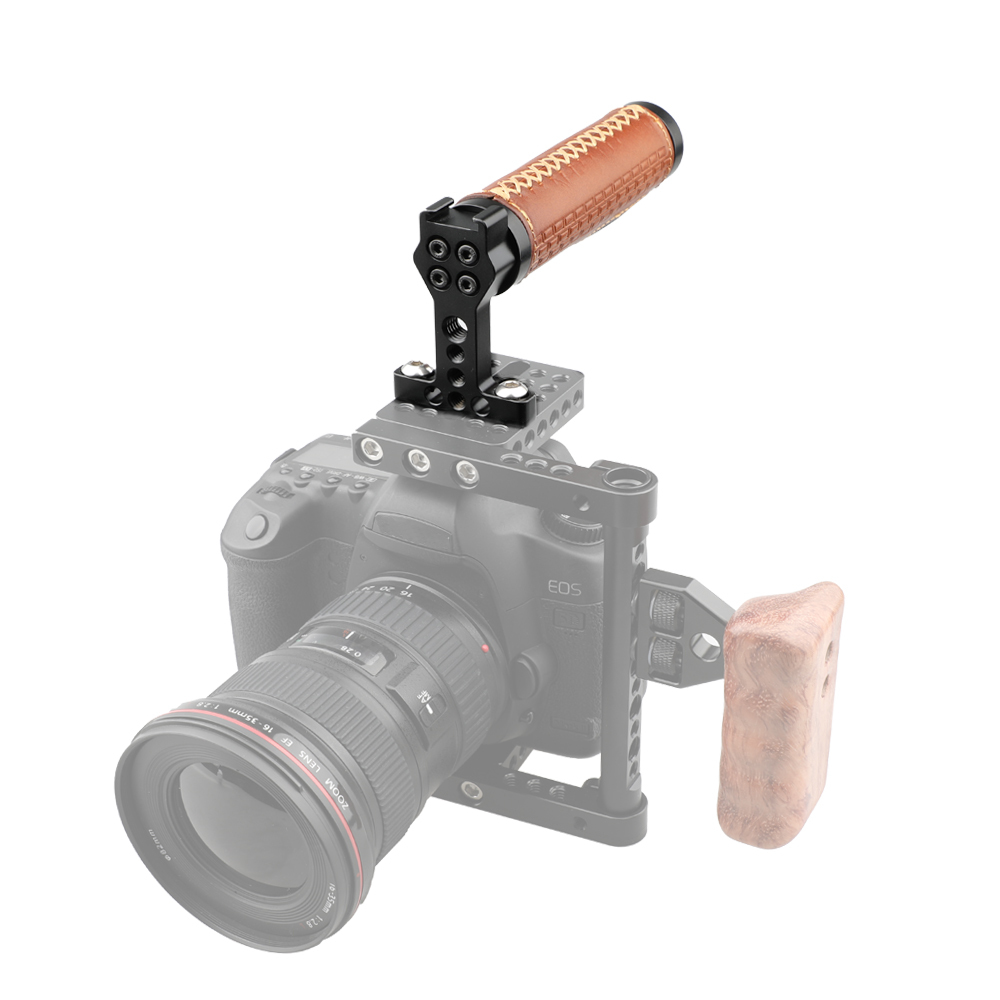 CAMVATE DSLR Top Handle (Leather Grip) for Camera Camcorde Cage Kit