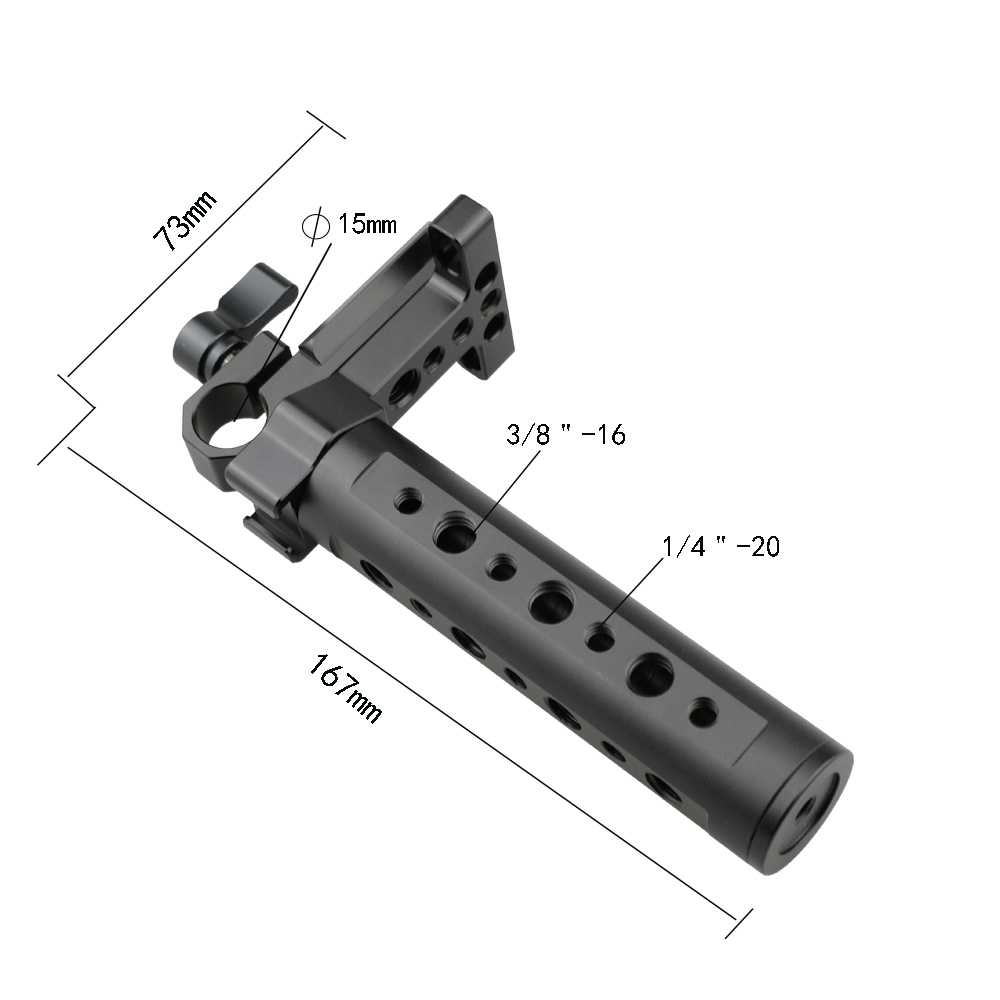 CAMVATE Top Cheese Handle with Rod Clamp (Black Wingnut) for GH5, 5DMarkIII