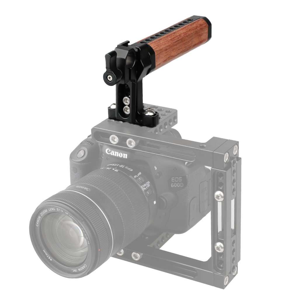 CAMVATE Top Cheese Handle Wooden Grip with Rod Clamp (Black Thumbscrew)