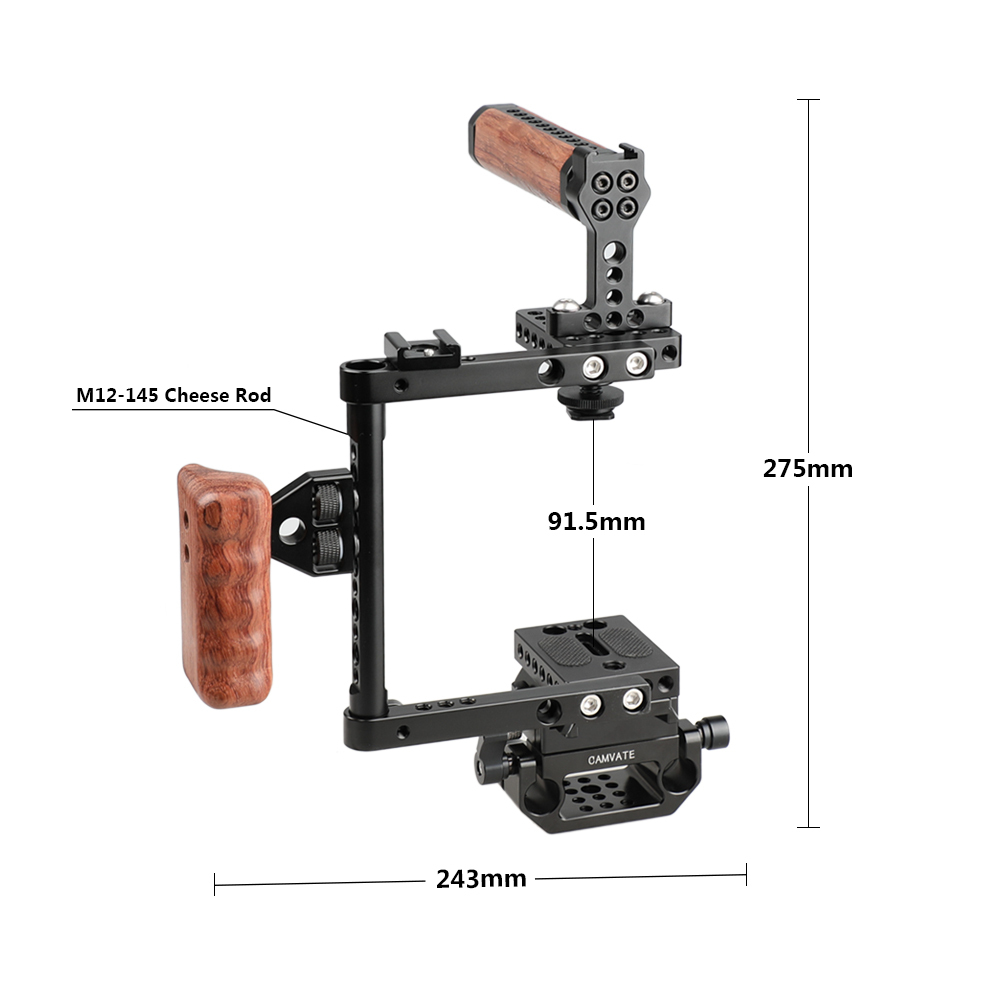 CAMVATE Quick Release Cage Kit (Right-sided Wooden Handle)