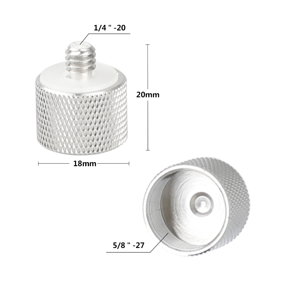 CAMVATE Mic Screw Adapter 1/4"-20 male & 3/8"-16" male to 5/8"-27 female