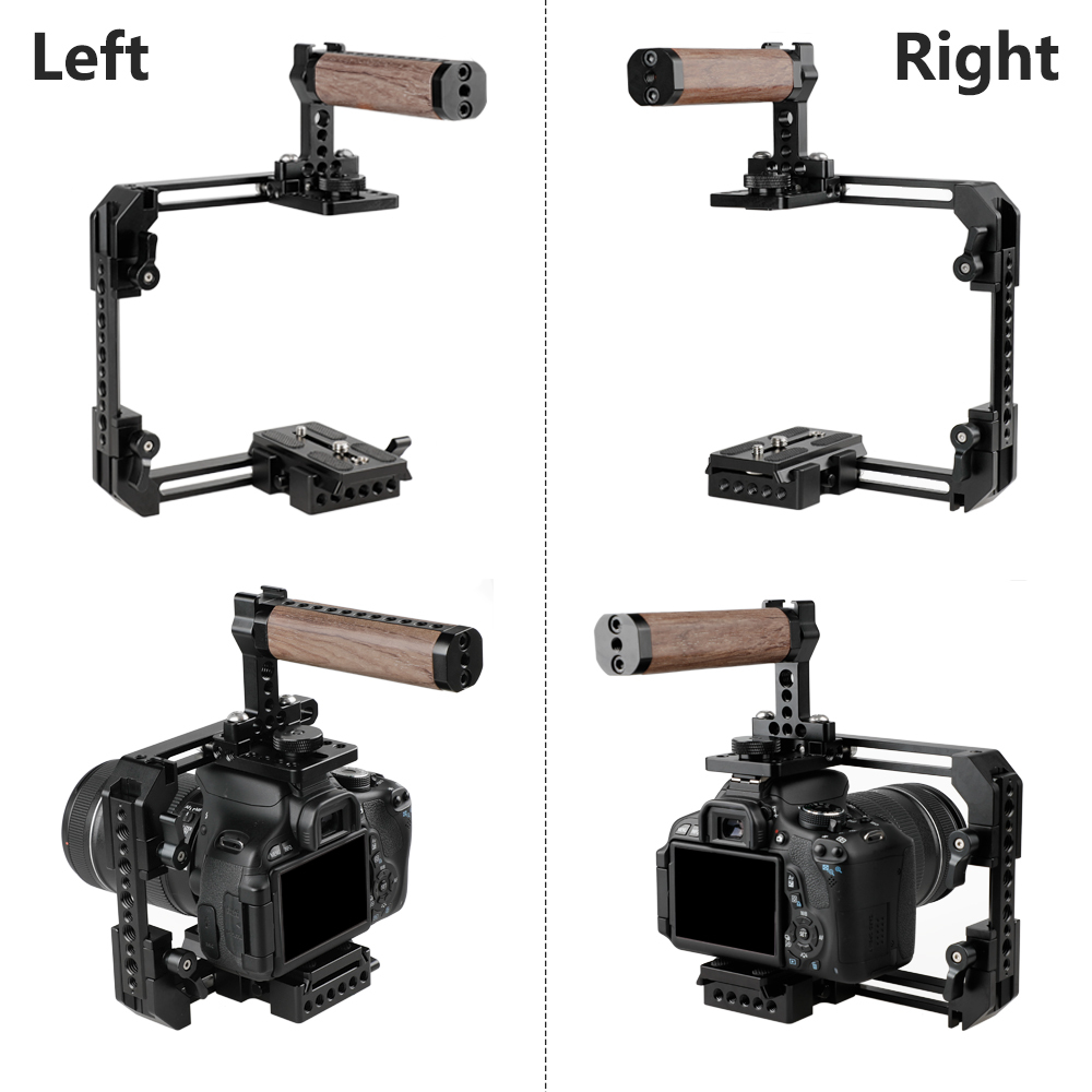 CAMVATE Standard Cage Kit Extendable For DSLR Cameras With QR Manfrotto Baseplate