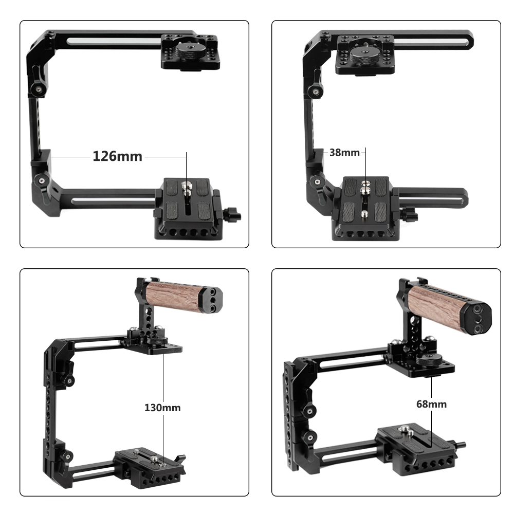 CAMVATE Standard Cage Kit Extendable For DSLR Cameras With QR Manfrotto Baseplate