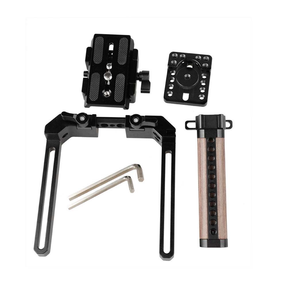 CAMVATE Standard Cage Kit Extendable For DSLR Cameras With QR Manfrotto Baseplate