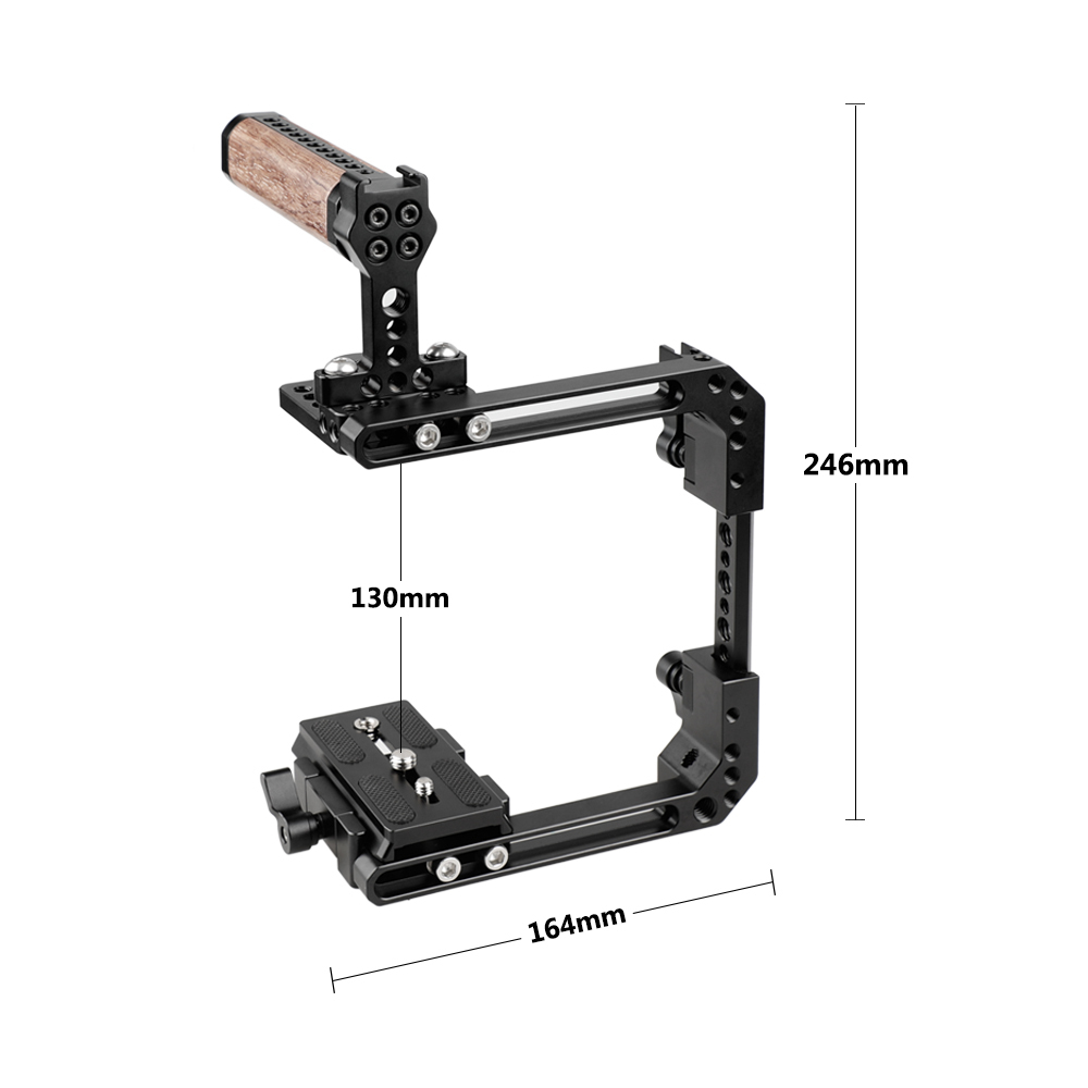 CAMVATE Standard Cage Kit Extendable For DSLR Cameras With QR Manfrotto Baseplate