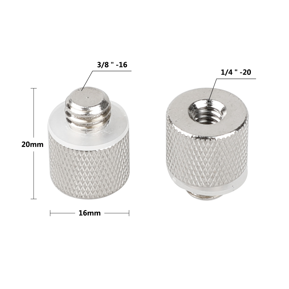 CAMVATE 2pcs 1/4" Female To 3/8" Male Adapter For Tripod And Camera And Qr Plate/Adapter Brass