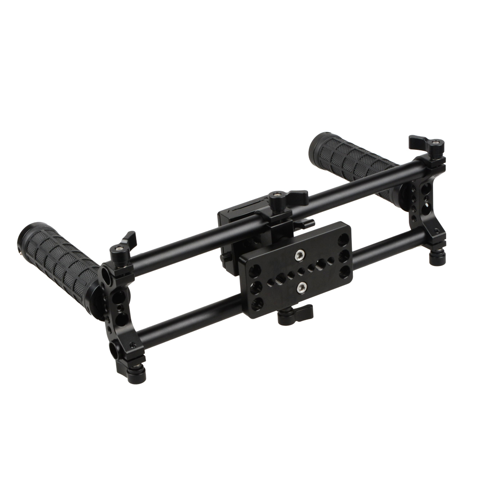 CAMVATE Double-rod System Cage Kit DSLR Camera Holder Universal Use