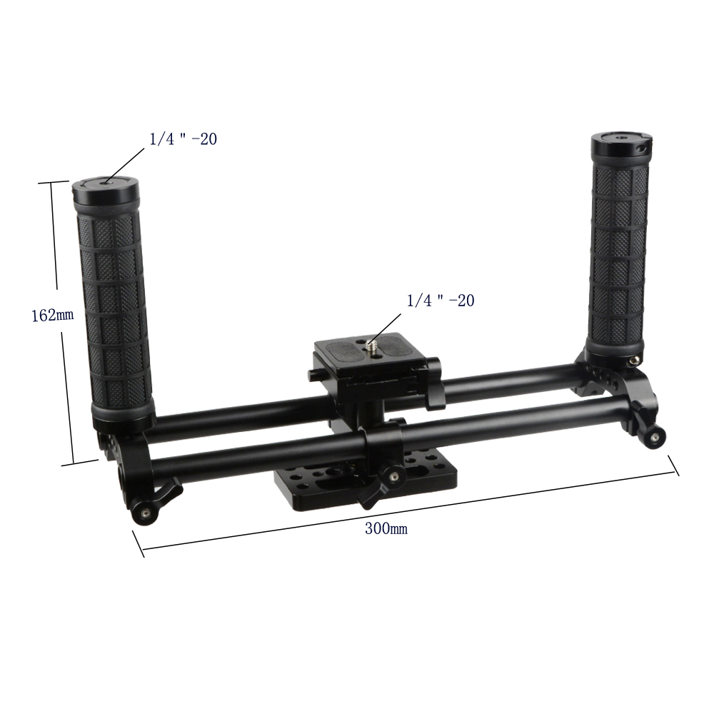 CAMVATE Double-rod System Cage Kit DSLR Camera Holder Universal Use
