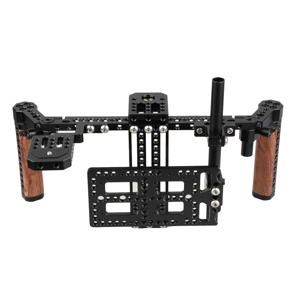 CAMVATE Director's Monitor Cage Kit with Wood Handles