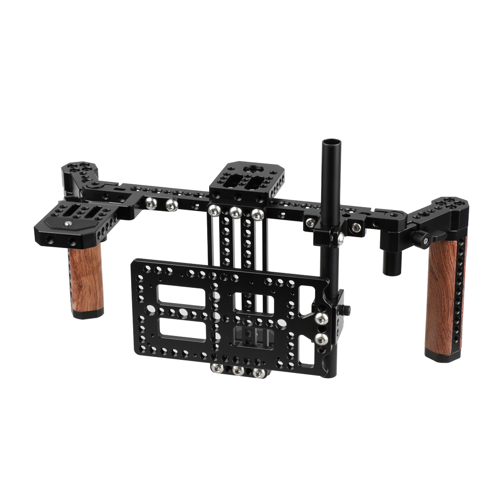 CAMVATE Director's Monitor Cage Kit with Wood Handles