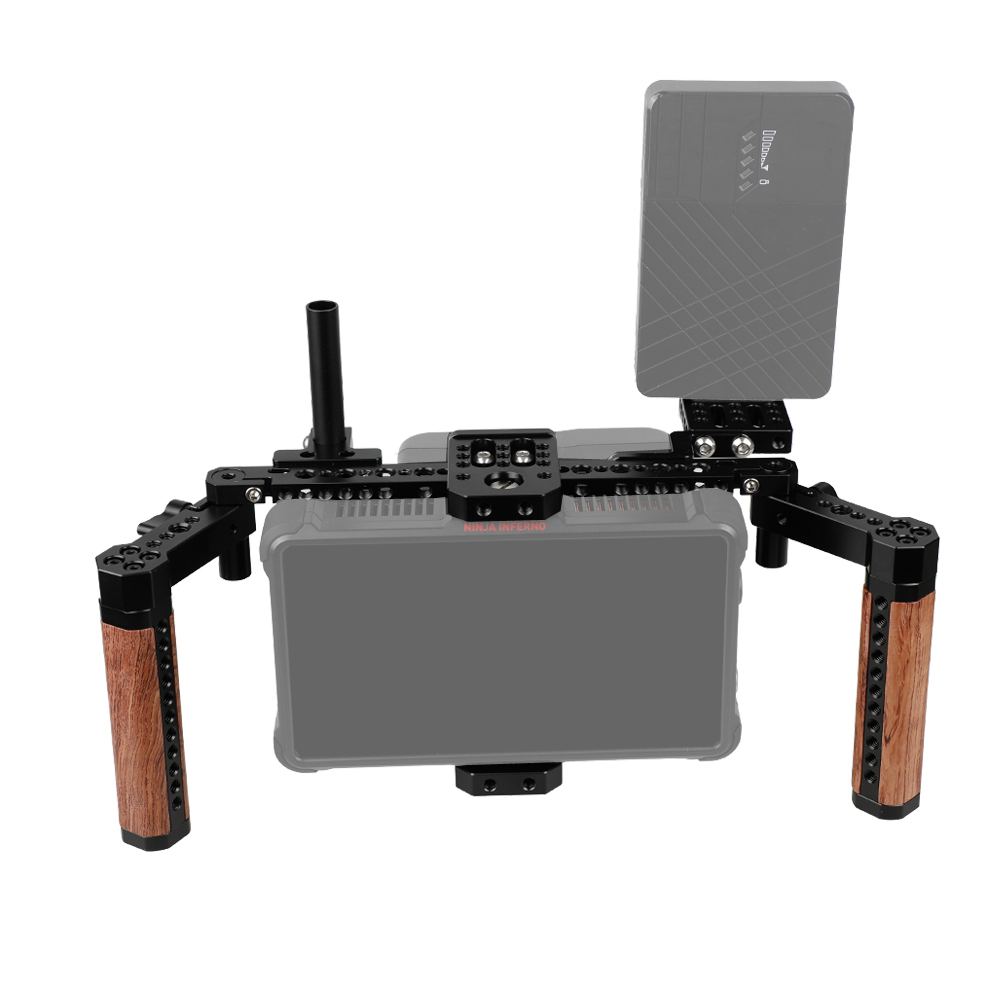 CAMVATE Director's Monitor Cage Kit with Wood Handles