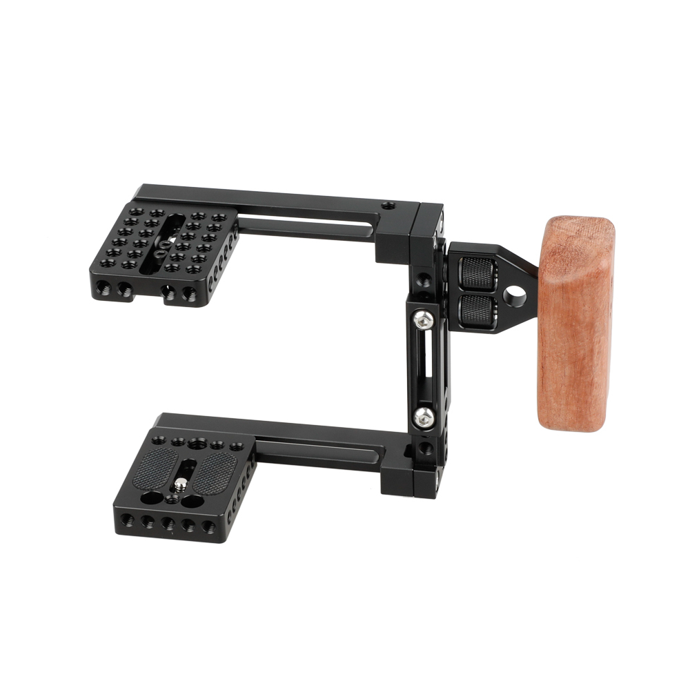 CAMVATE Dual-use Adjustable Cage with Wooden Handgrip