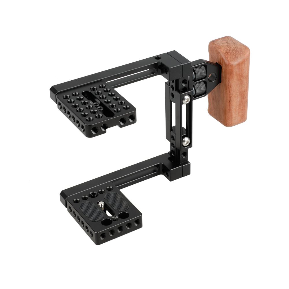 CAMVATE Dual-use Adjustable Cage with Wooden Handgrip