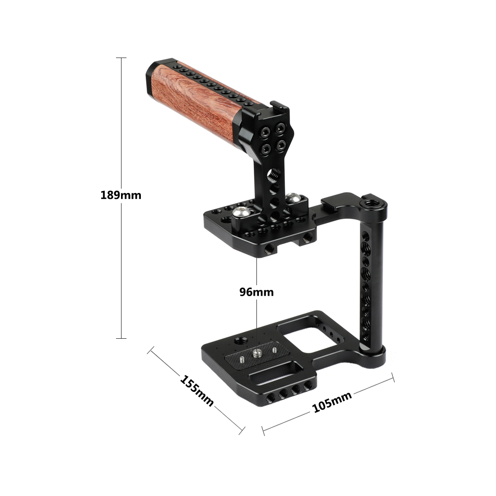 CAMVATE Professional Half Cage With Wooden Top Handle For BMPCC 4K