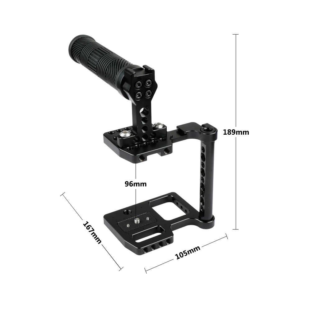 CAMVATE Half Cage With Rubber Top Handle And Shoe Mount For BMPCC 4K