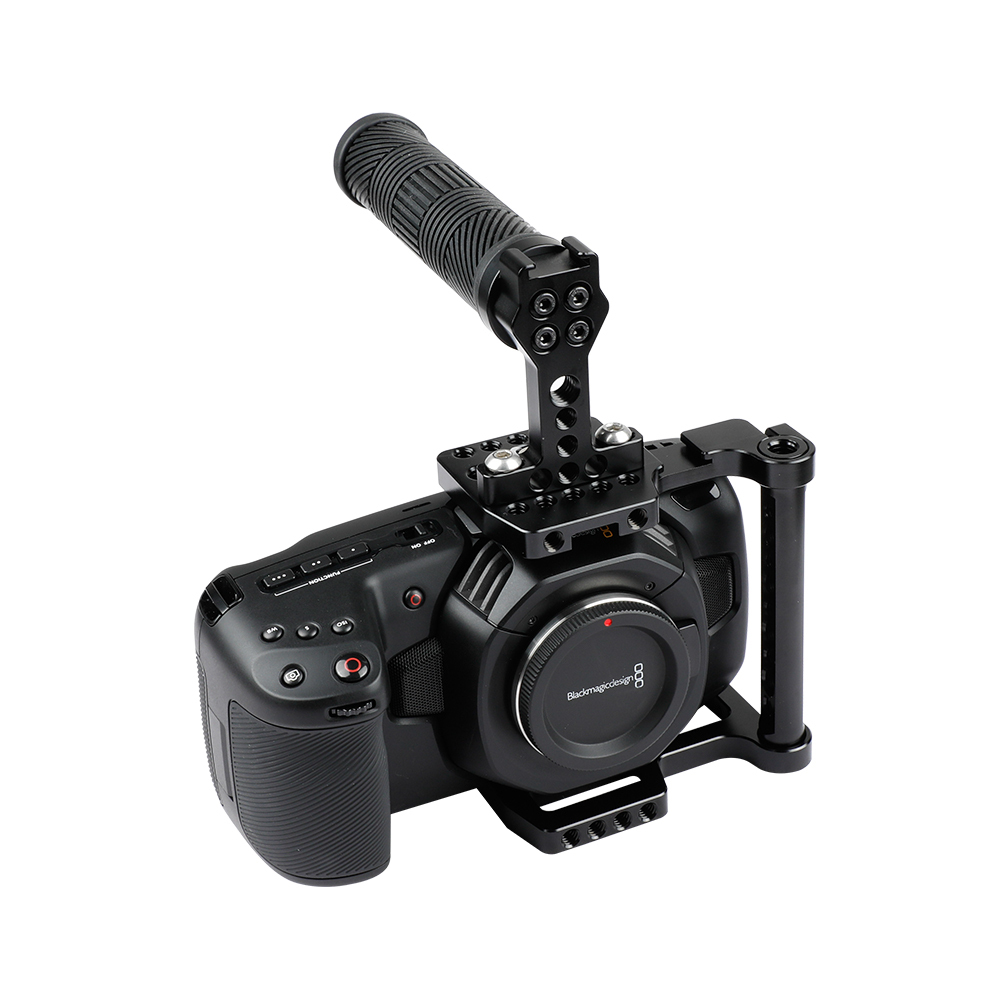 CAMVATE Half Cage With Rubber Top Handle And Shoe Mount For BMPCC 4K