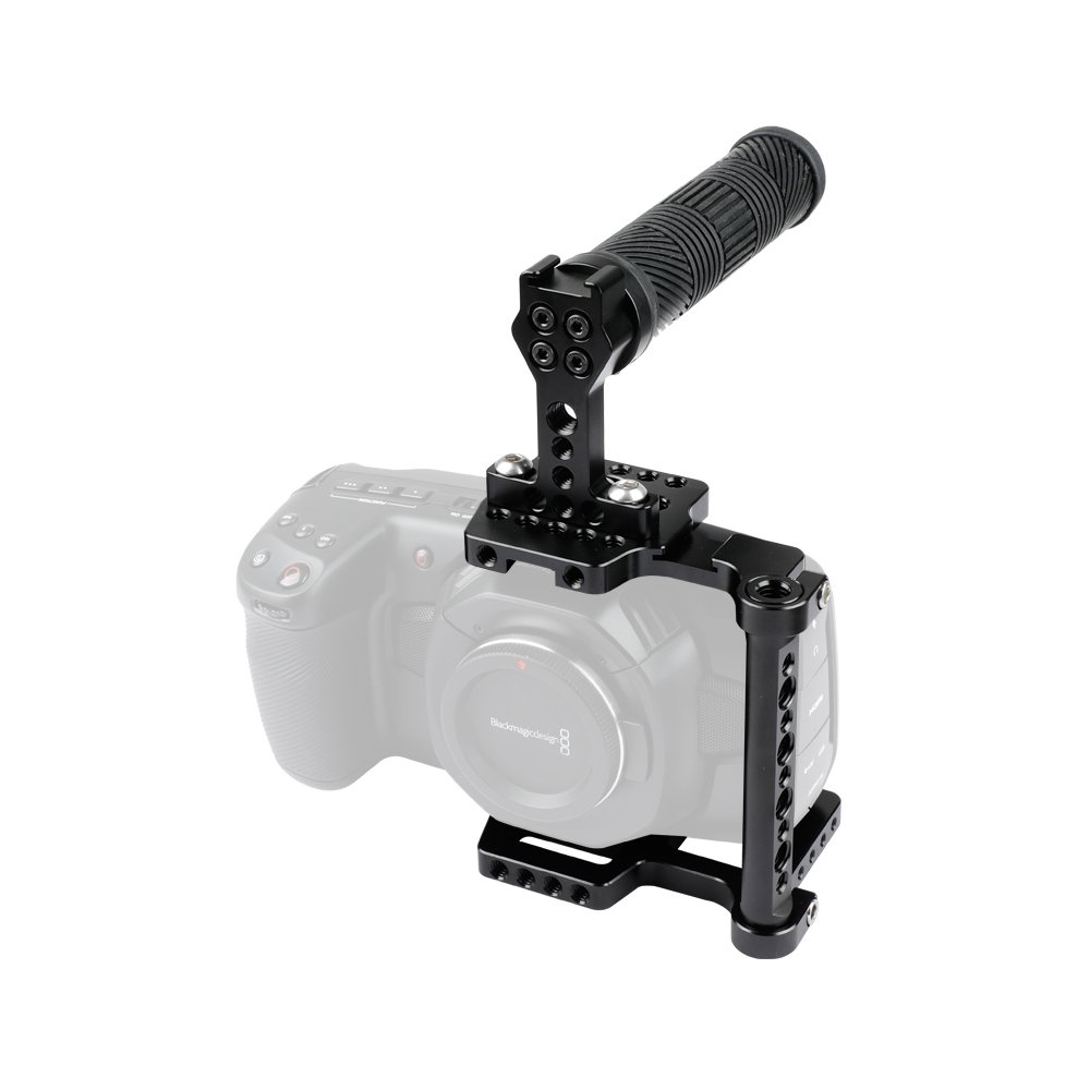 CAMVATE Half Cage With Rubber Top Handle And Shoe Mount For BMPCC 4K