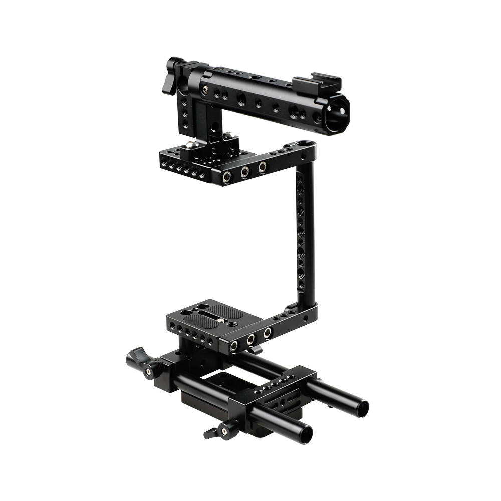Camera Cage Rig w/Top Handle Tripod Mount Plate fr Canon Nikon Sony Panasonnic